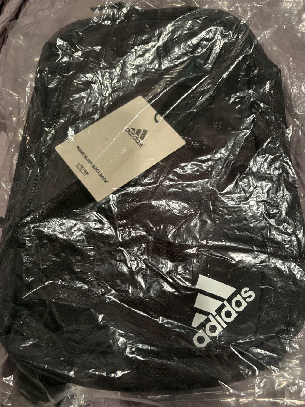adidas Black Backpack with White Trefoil Logo